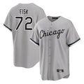 C.White Sox #72 Carlton Fisk Player Gray Home Game Gdoa Stitched Jerseys