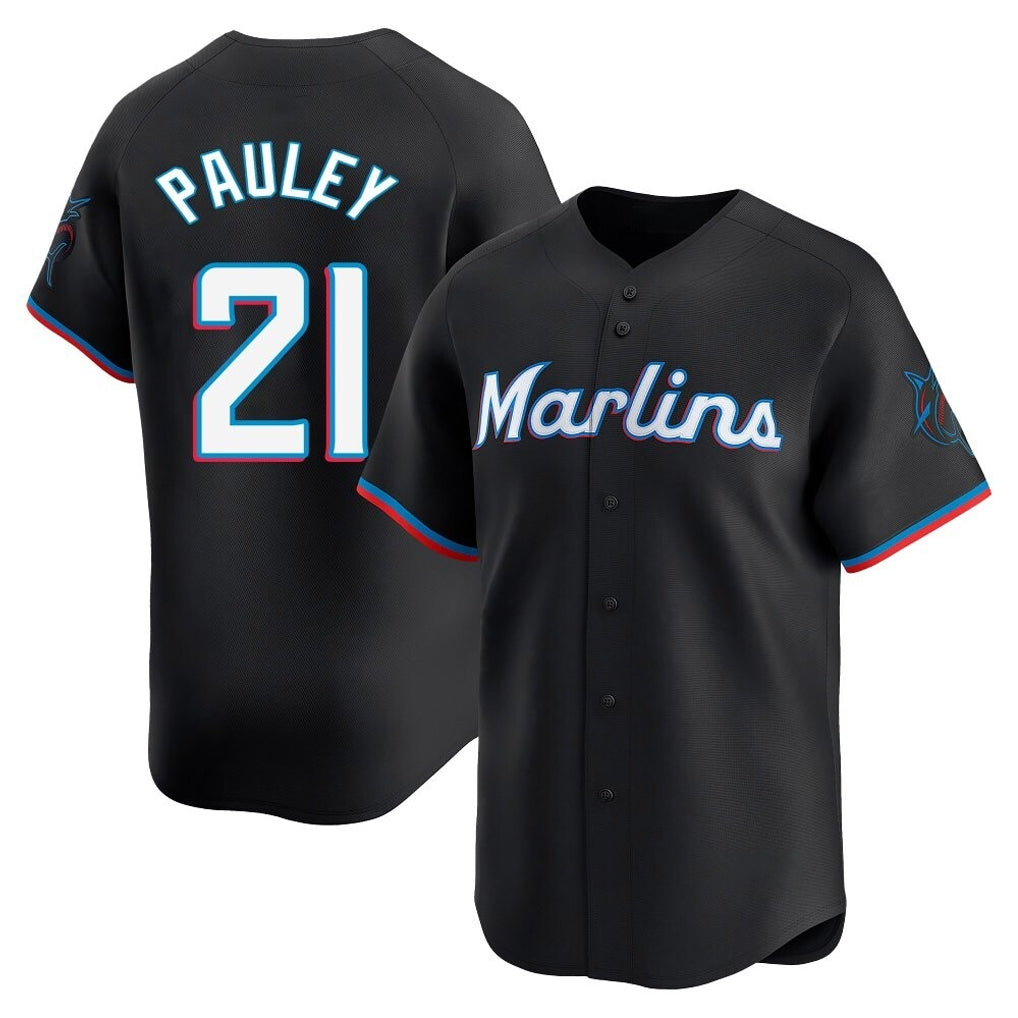 M.Marlins #21 Graham Pauley Player Black  Home Limited Gdoa Stitched Jerseys