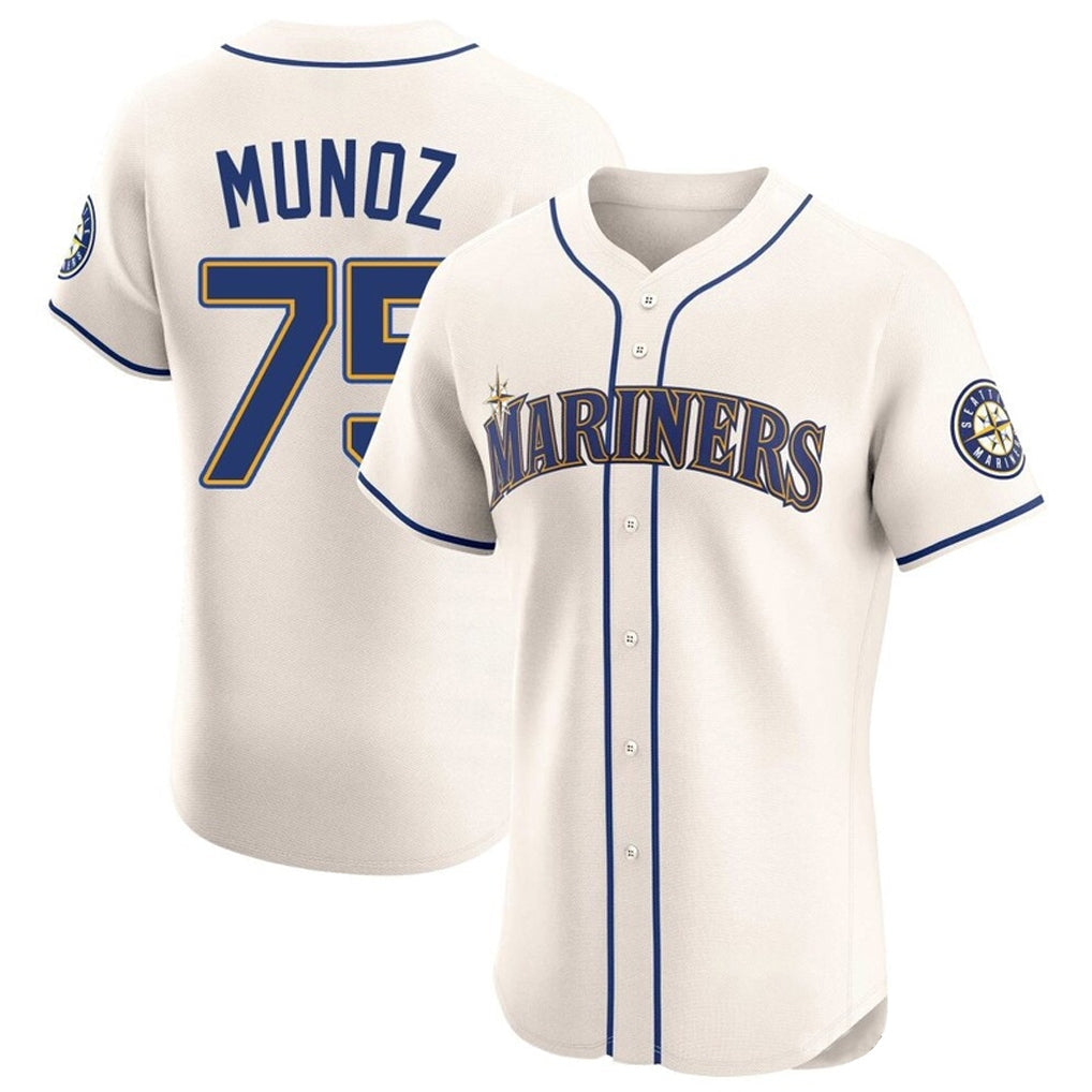 S.Mariners #75 Andres Munoz Player Cream Home Limited Elite Stitched Jerseys