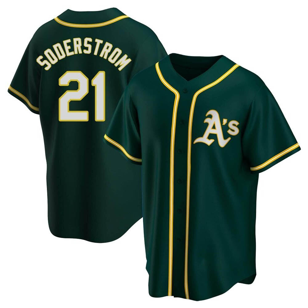 Athletics #21 Tyler Soderstrom player Green Replica Alternate Stitched Jersey