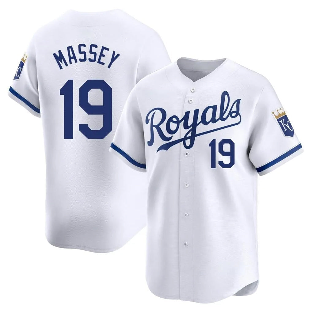 KC.Royals #19 Michael Massey Player White Alt Limited Home Gdoa Stitched Jerseys