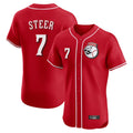 C.Reds #7 Spencer Steer Player Red Limited Elite Home Game Gdoa Stitched Jerseys