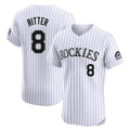 C.Rockies #8 Ryan Ritter Player White Limited Elite Home Gdoa Stitched Jerseys