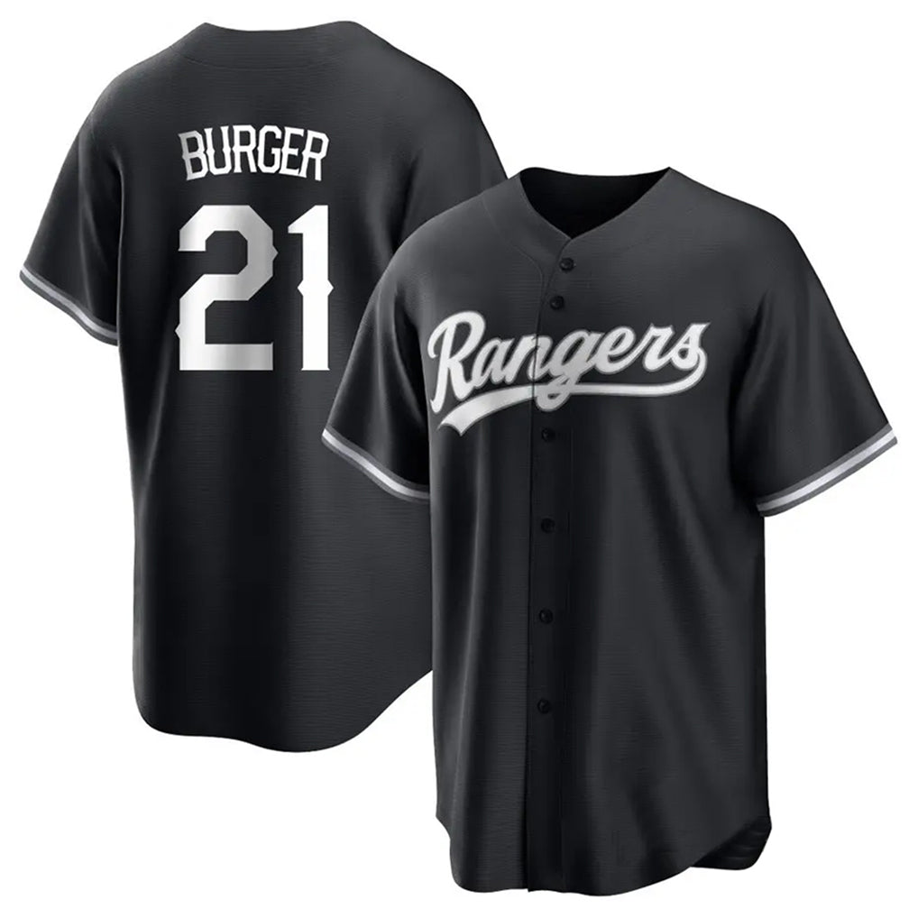 T.Rangers #21 Jake Burger Player Black Home Limited Gdoa Stitched Jerseys