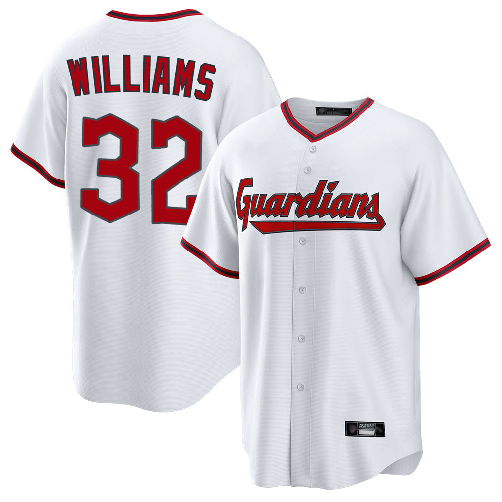 C.Guardians #32 Gavin Williams Player White Game Home Gdoa Stitched Jerseys