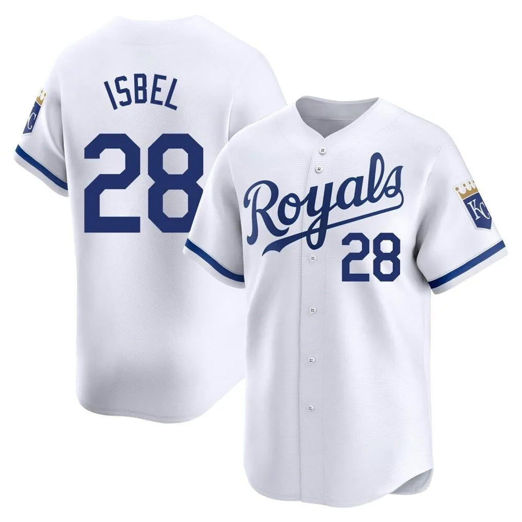 KC.Royals #28 Kyle Isbel Player White Alt Limited Home Gdoa Stitched Jerseys