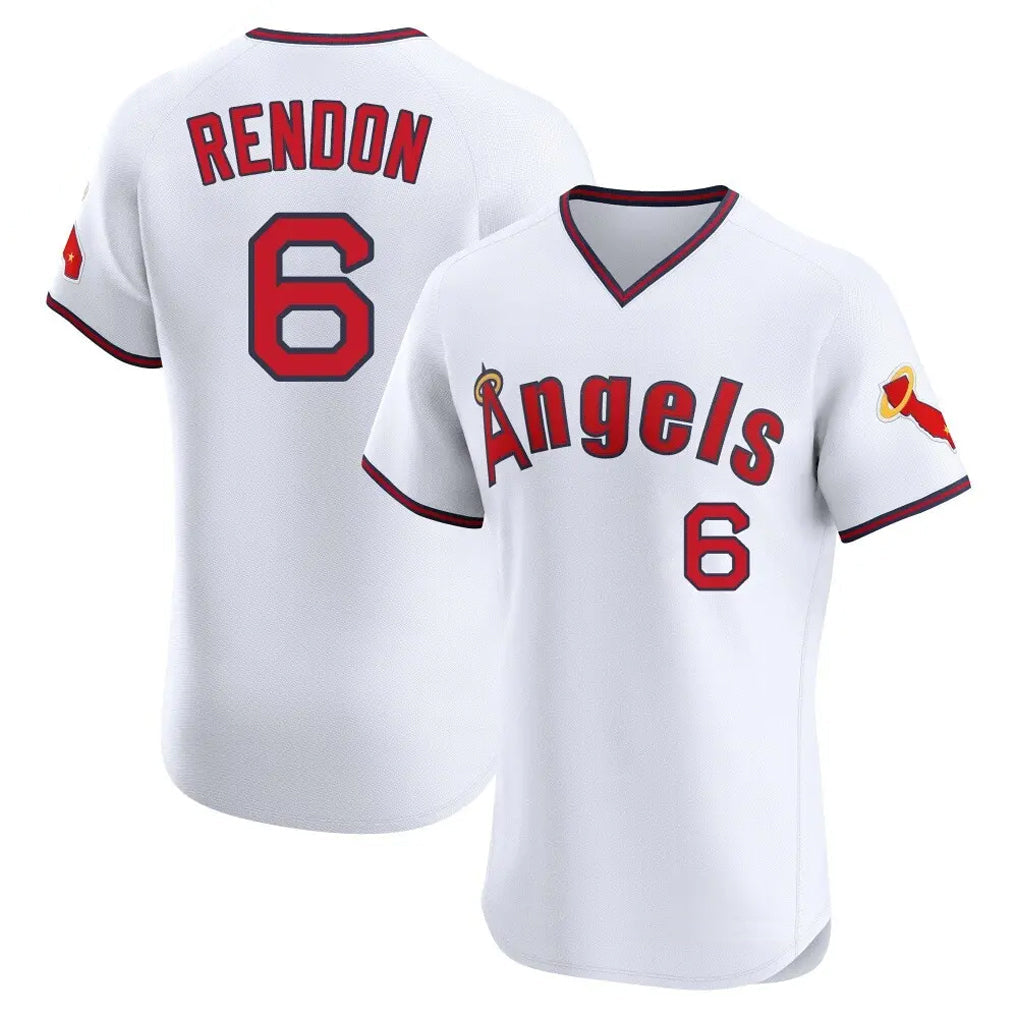 LA.Angels #6 Anthony Rendon Player White T-shirt Home Limited Elite Gdoa Stitched Jerseys