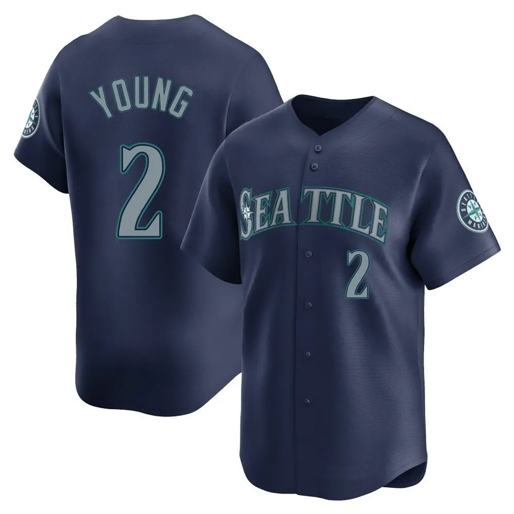 S.Mariners #2 Cole Young Player Navy Home Limited Stitched Jerseys