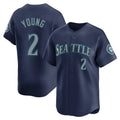 S.Mariners #2 Cole Young Player Navy Home Limited Gdoa Stitched Jerseys