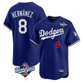 LA.Dodgers #8 Enrique Hern¨¢ndez Player Royal World Series Limited Home Gdoa Stitched Jerseys