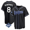 LA.Dodgers #8 Enrique Hern¨¢ndez Player Black World Series Meet Carbon Limited Home Gdoa Stitched Jerseys
