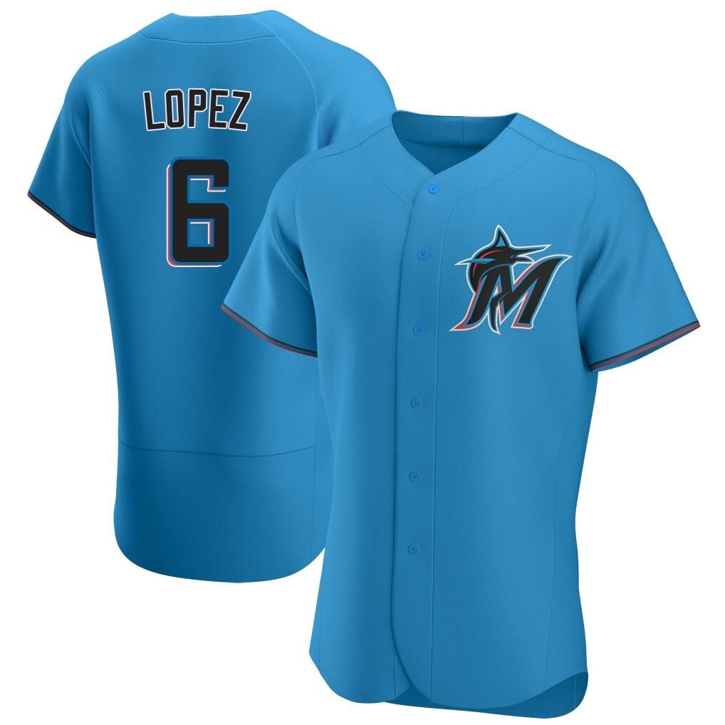 M.Marlins #6 Otto Lopez Player Blue Home Limited Elite Gdoa Stitched Jerseys