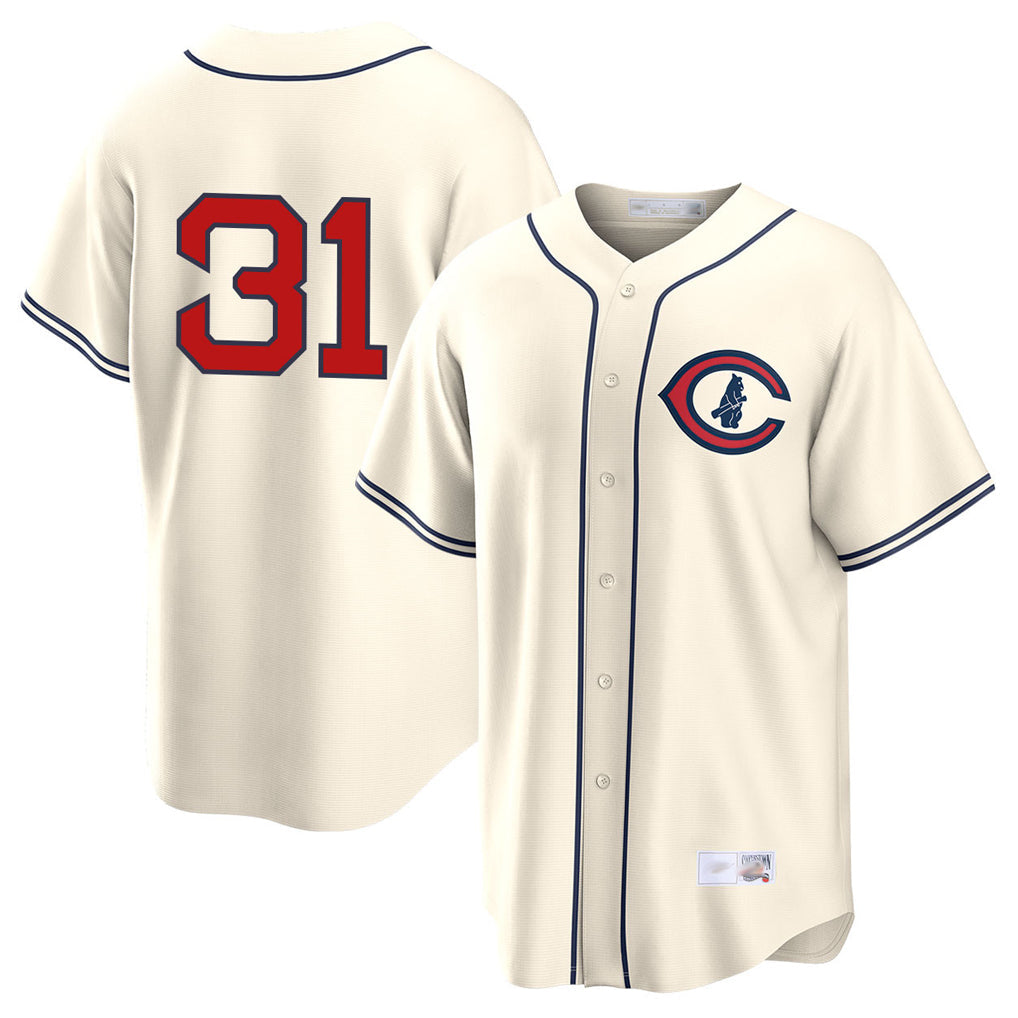 C.Cubs #31 Greg Maddux Player Cream Field of Dreams Home Game Gdoa Stitched Jerseys