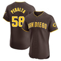 S.Diego Padres #58 Wandy Peralta Player Brown Home Limited Elite Stitched Jerseys