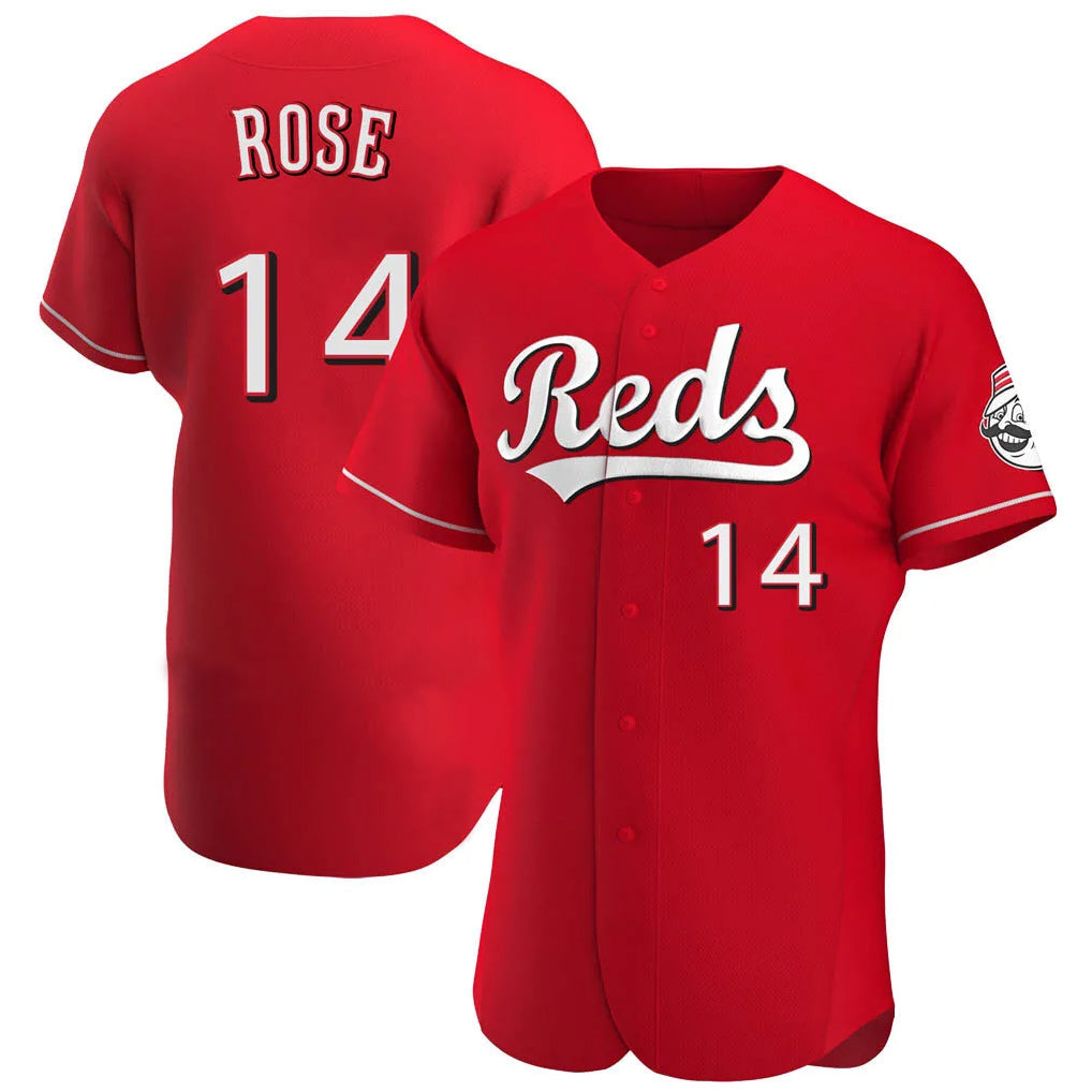 C.Reds #14 Pete Rose Player Red Limited Elite Home Gdoa Stitched Jerseys