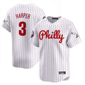 P.Phillies #3 Bryce Harper Player White Pinstripe Phillies & Eagles Vapor Premier Limited Stitched Jerseys