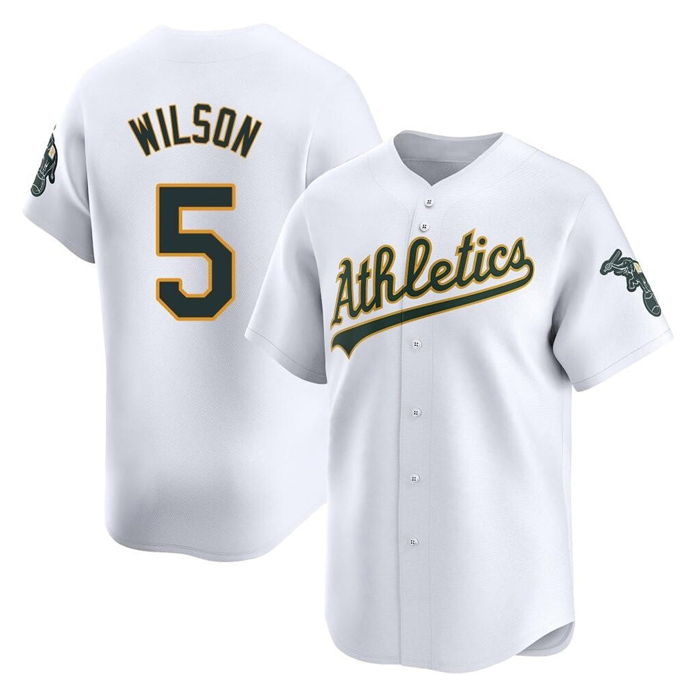 Athletics #5 Jacob Wilson White Limited Home Stitched Jersey