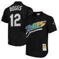 TB.Rays #12 Wade Boggs Player Black Mitchell & Ness Cooperstown Replica Gdoa Stitched Jerseys