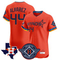 H.Astros #44 Yordan Alvarez Player Orange City Connect Texas Patch Vapor Premier Limited Elite Home Gdoa Stitched Jerseys