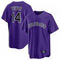 C.Rockies #14 Ezequiel Tovar Player Purple Game Home Gdoa Stitched Jerseys