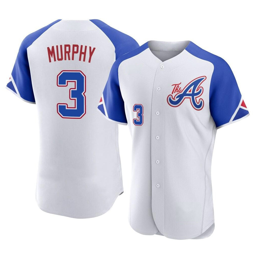A.Braves #3 Dale Murphy Player White City Connect Limited Elite Home Game Gdoa Stitched Jerseys