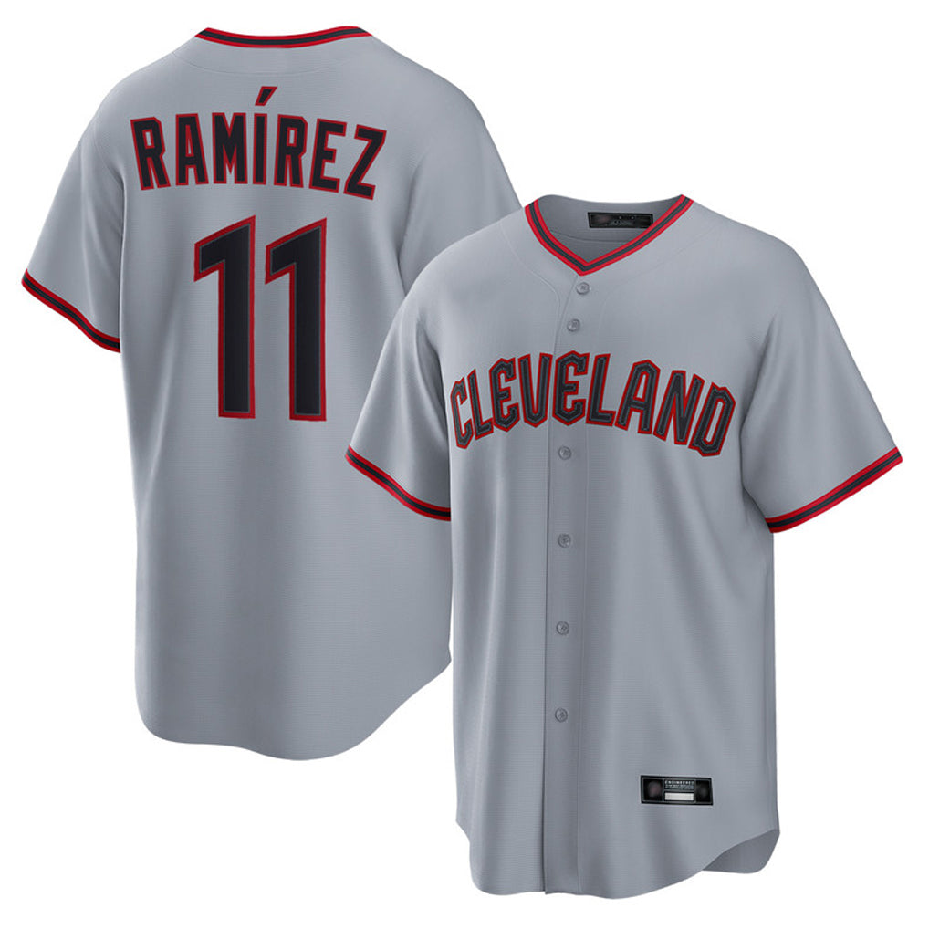 C.Guardians #11 Jose Ramirez Player Gray Home Game Gdoa Stitched Jerseys