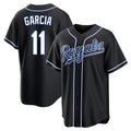 KC.Royals #11 Maikel Garcia Player Black Carbon Fashion Home Game Gdoa Stitched Jerseys