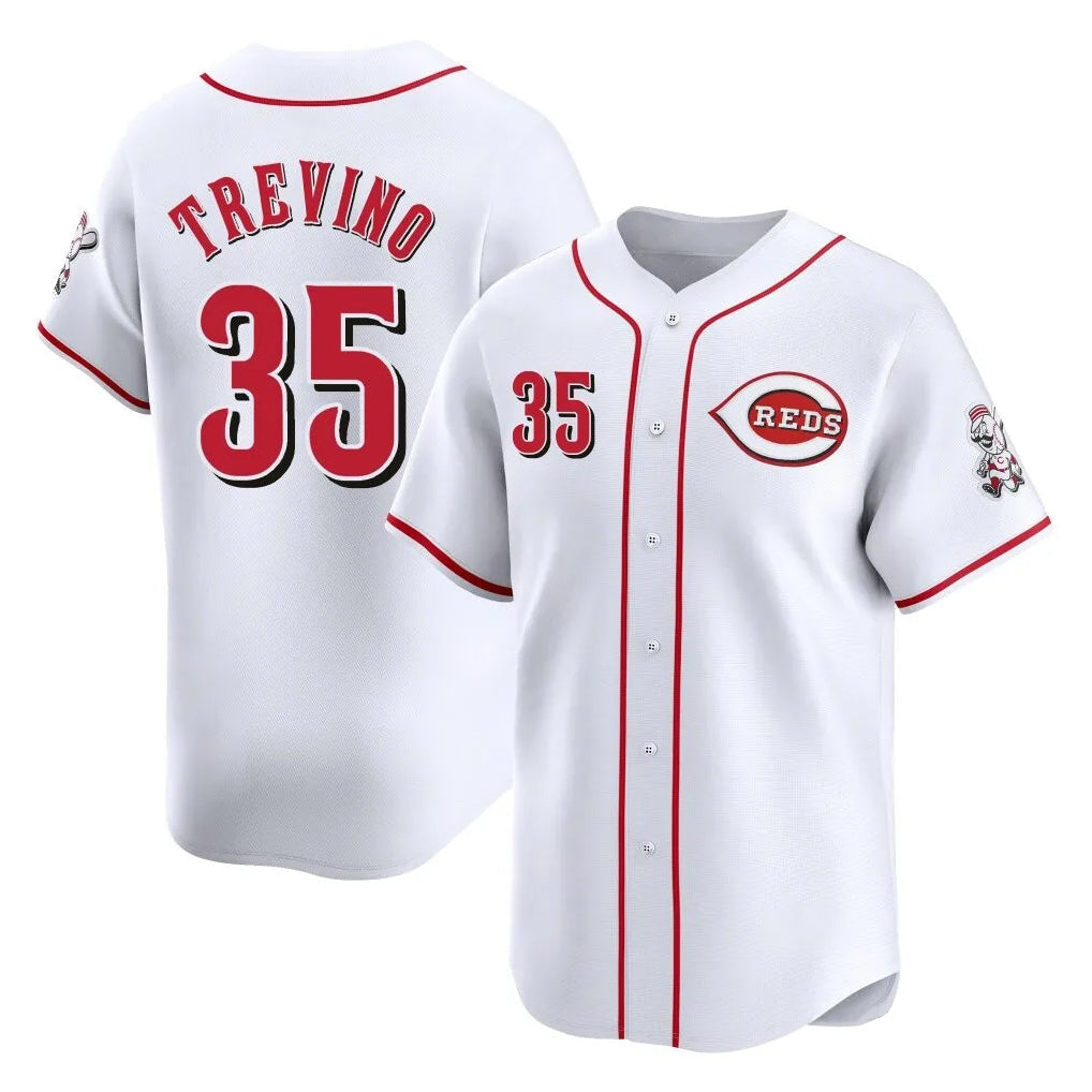 C.Reds #35 Jose Trevino Player White Home Limited Gdoa Stitched Jerseys