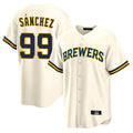 M.Brewers #99 Gary Sanchez Player Cream Home Game Gdoa Stitched Jerseys