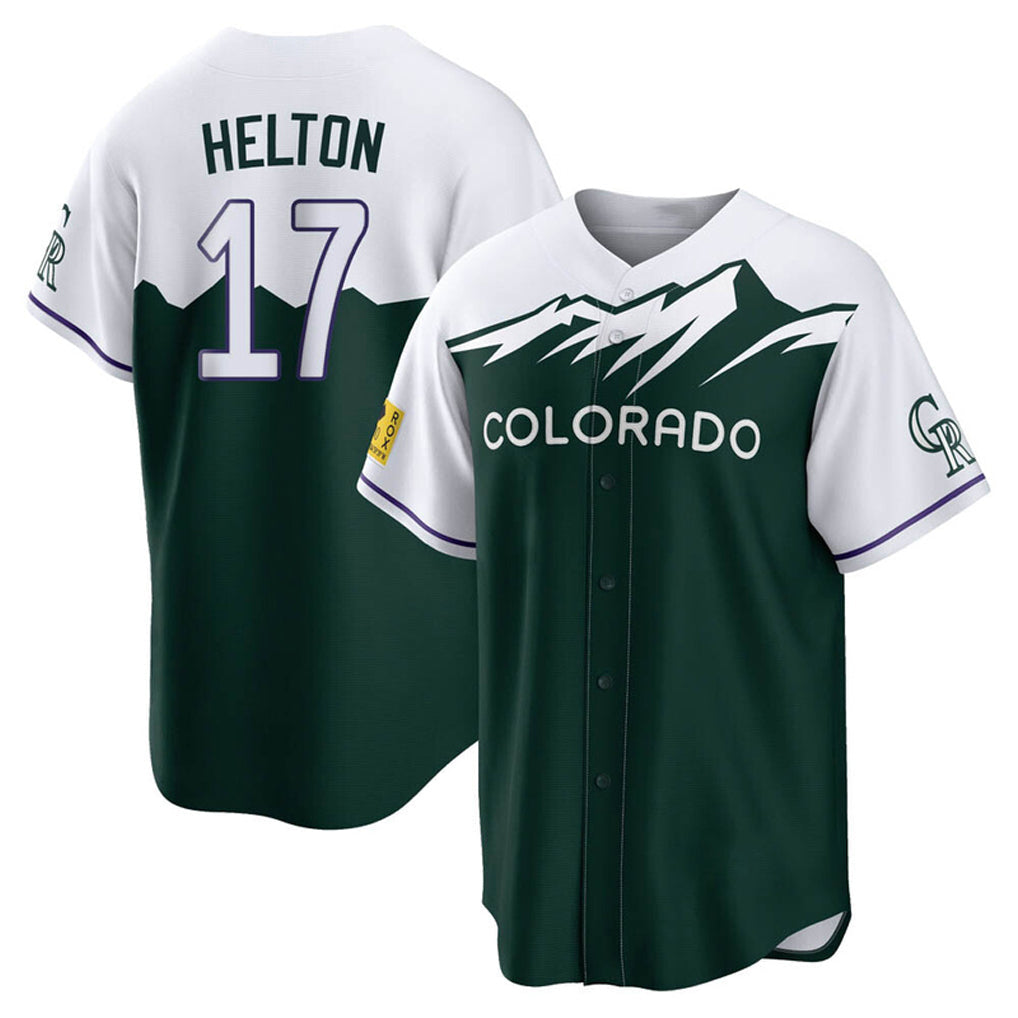 C.Rockies #17 Todd Helton Player Green City Connect Home Game Gdoa Stitched Jerseys