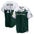 C.Rockies #17 Todd Helton Player Green City Connect Home Game Gdoa Stitched Jerseys