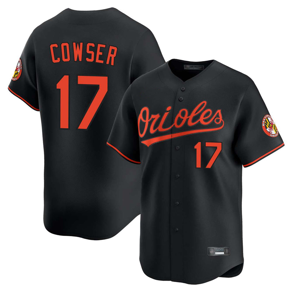 B.Orioles #17 Colton Cowser Player Black Limited Home Game Gdoa Stitched Jerseys