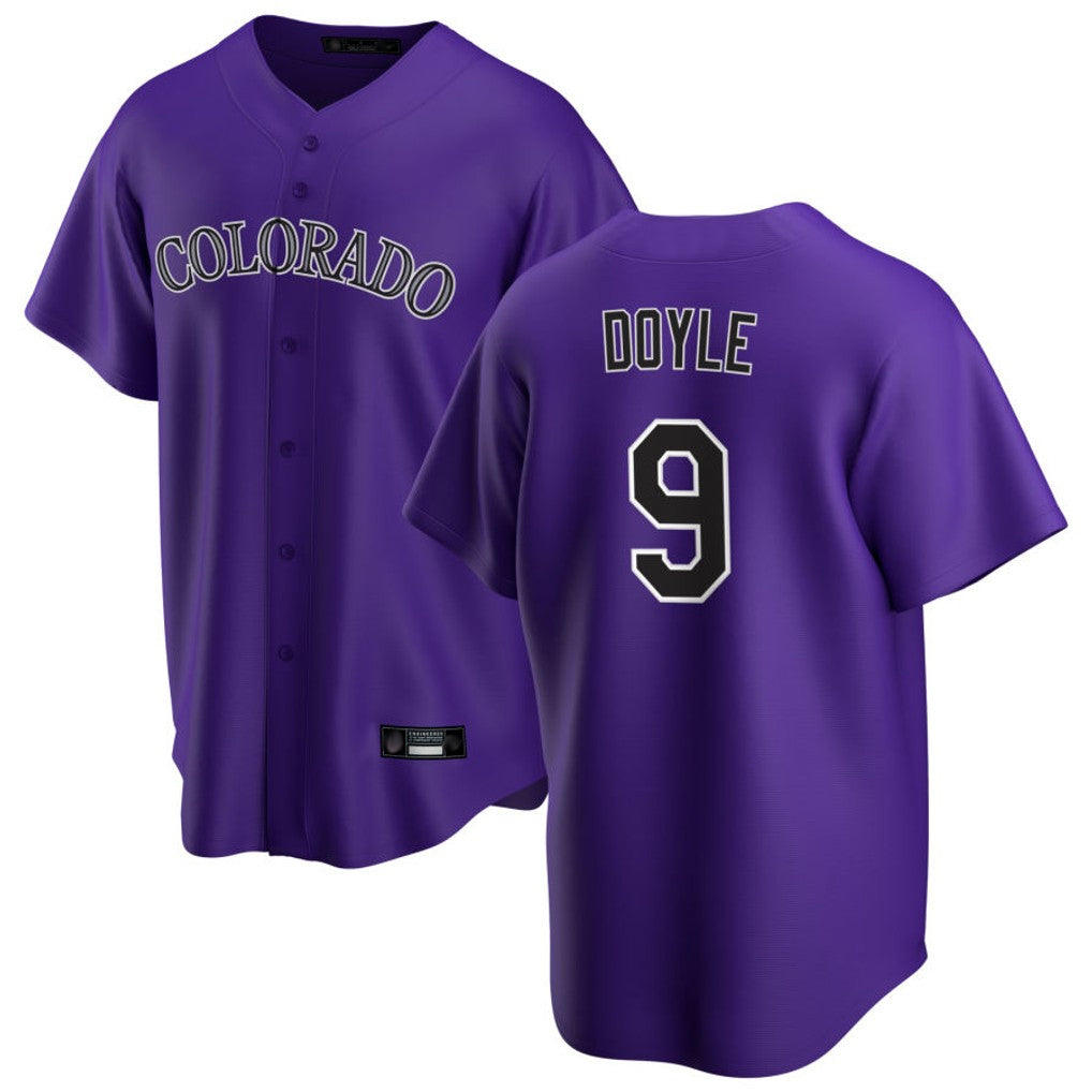 C.Rockies #9 Brenton Doyle Player Purple Game Home Gdoa Stitched Jerseys