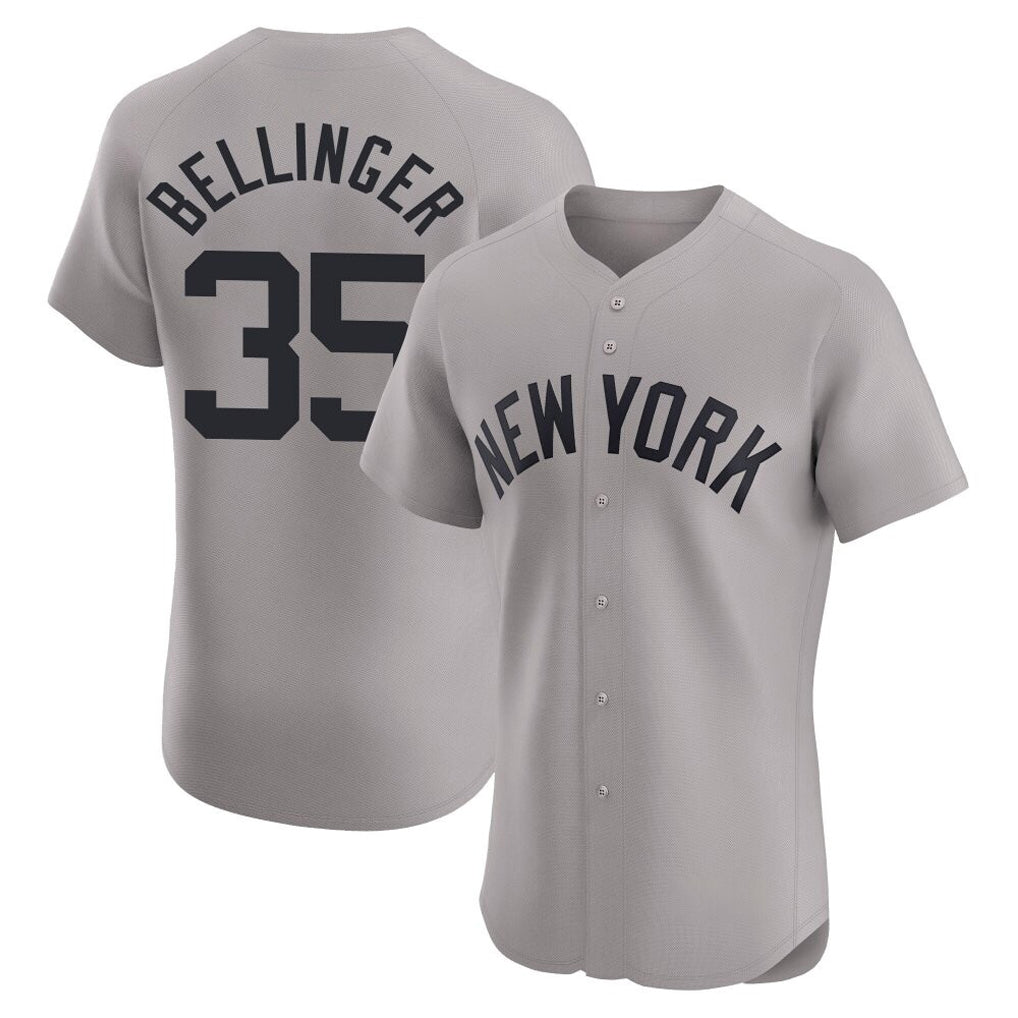 NY.Yankees #35 Cody Bellinger Player Gray Limited Elite Home Gdoa Stitched Jerseys