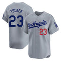 LA.Dodgers #23 Kyle Tucker Player Gray Limited Home Gdoa Stitched Jerseys