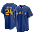 S.Mariners #24 Ken Griffey Jr Player Royal City Connect Home Game Stitched Jerseys