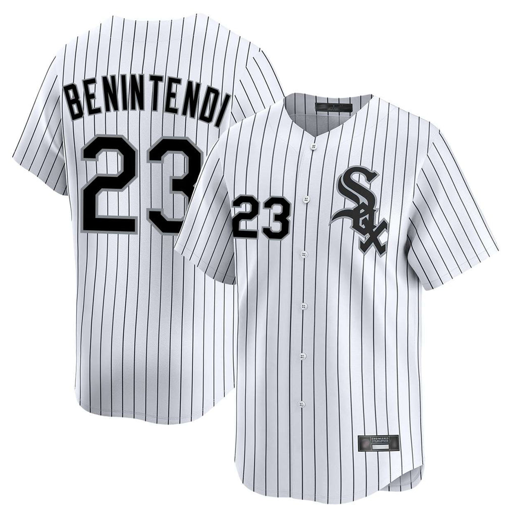 C.White Sox #23 Andrew Benintendi Player White Stripe Limited Home Gdoa Stitched Jerseys