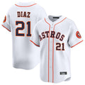 H.Astros #21 Yainer Diaz Player White Home Limited Gdoa Stitched Jerseys