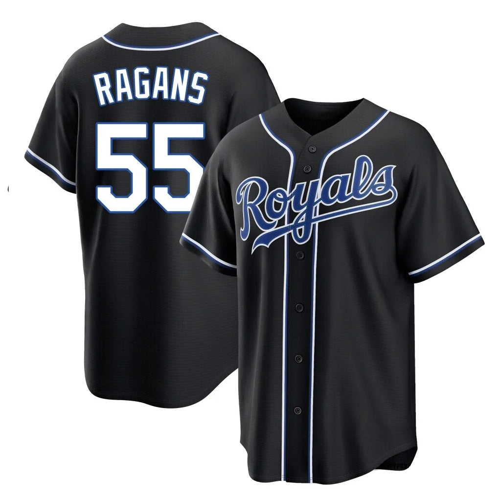 KC.Royals #55 Cole Ragans Player Black Carbon Fashion Home Game Gdoa Stitched Jerseys