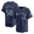S.Mariners #58 Luis Castillo Player Navy Home Limited Stitched Jerseys