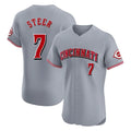 C.Reds #7 Spencer Steer Player Gray Limited Elite Home Gdoa Stitched Jerseys