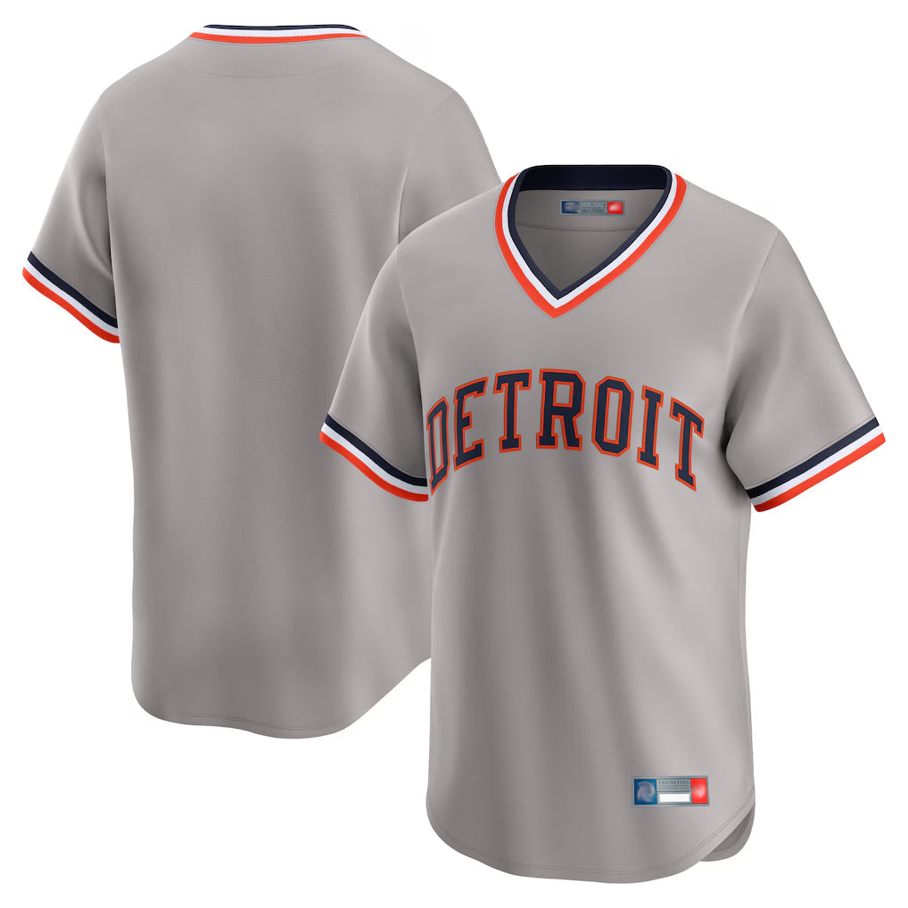 D.Tigers ## Tigers Blank Player Gray Cooperstown T-shirt Home Game Gdoa Stitched Jerseys