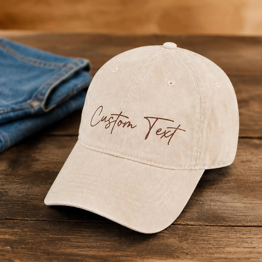 Custom Embroidered Baseball or Trucker Hat Personalized Text